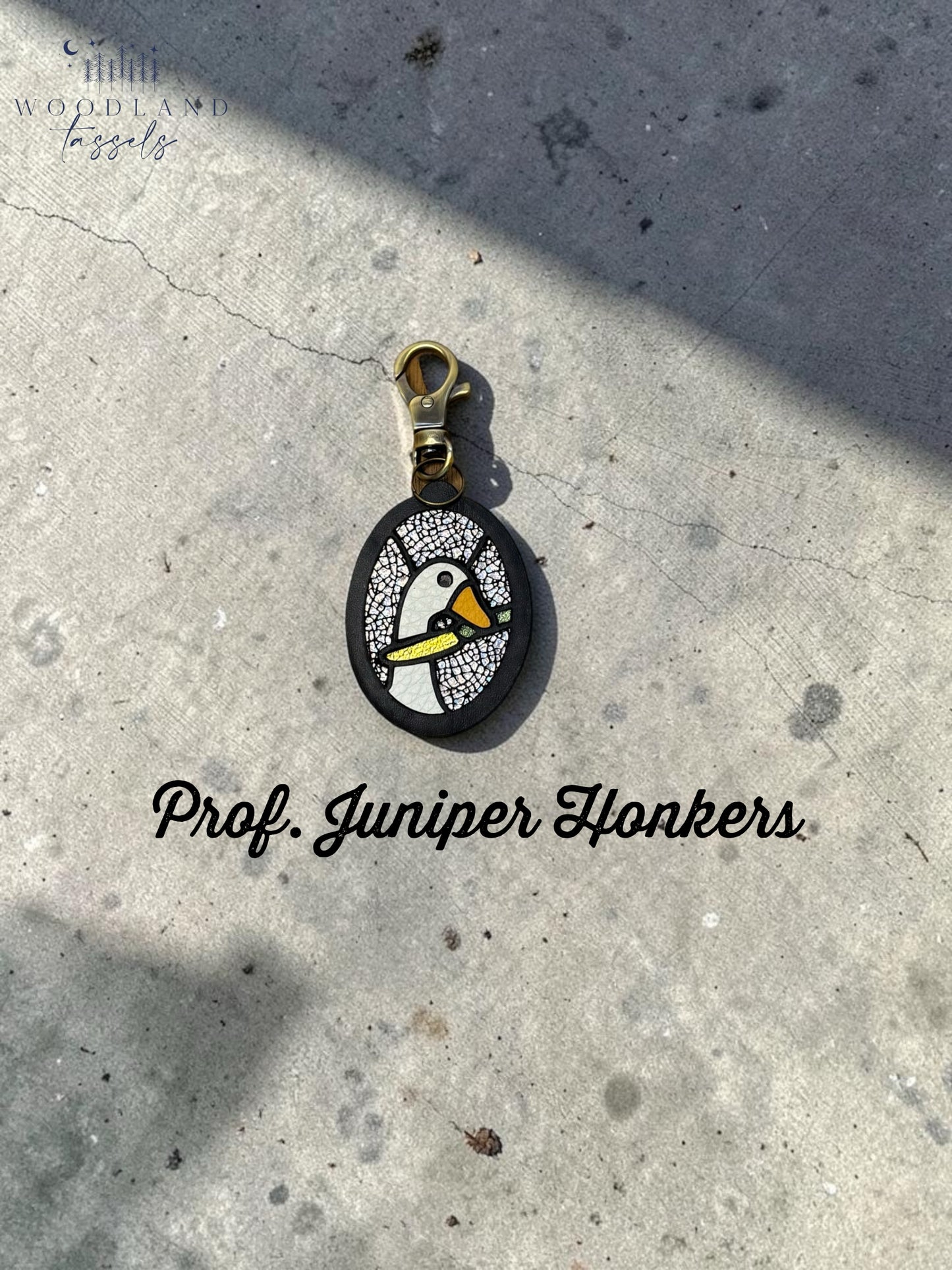 Serious Goose Leather Bag Charm