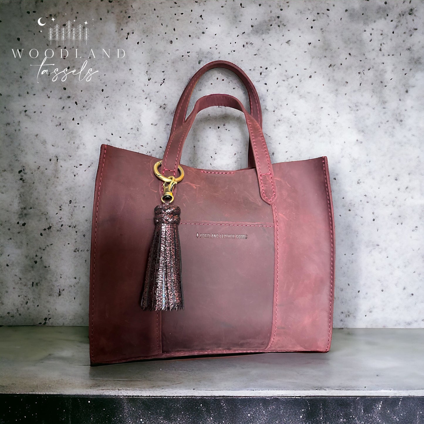 Sparkling Merlot Leather Tassel