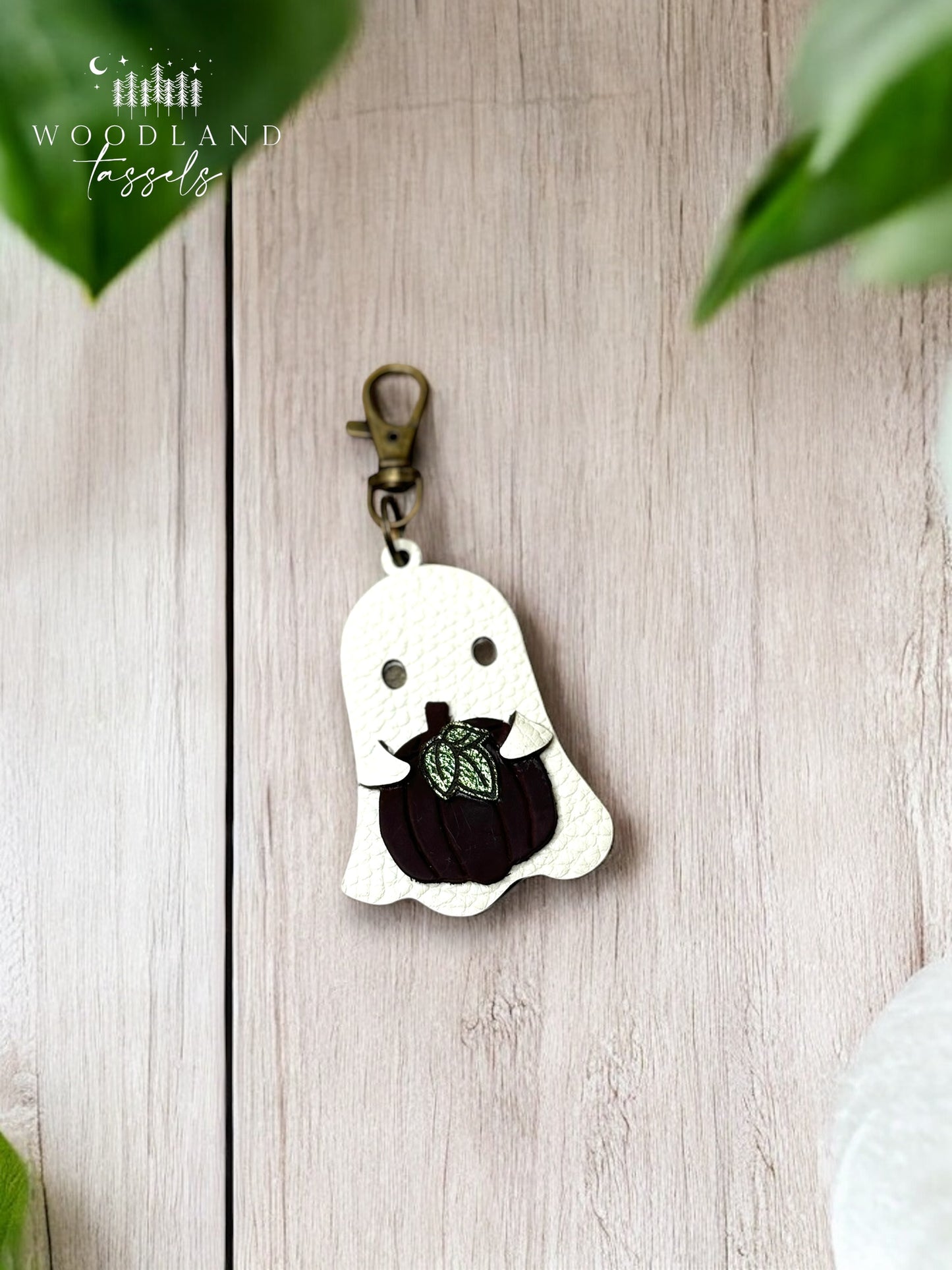 Ghostie Leather Bag Charm