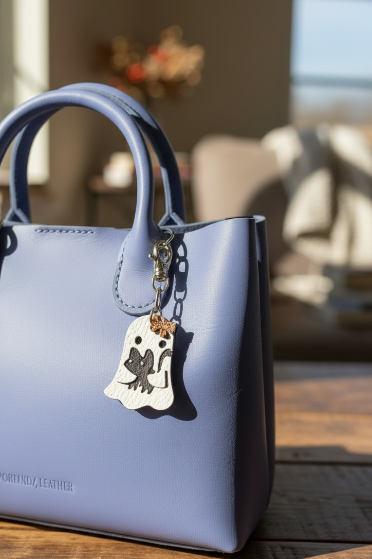 Ghostie Leather Bag Charm
