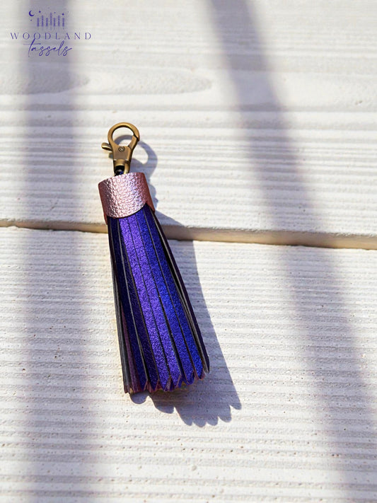 Amethyst Leather Tassel