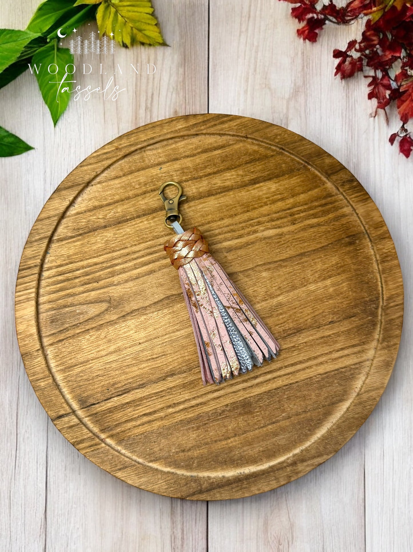 Rose Quartz Leather Tassel