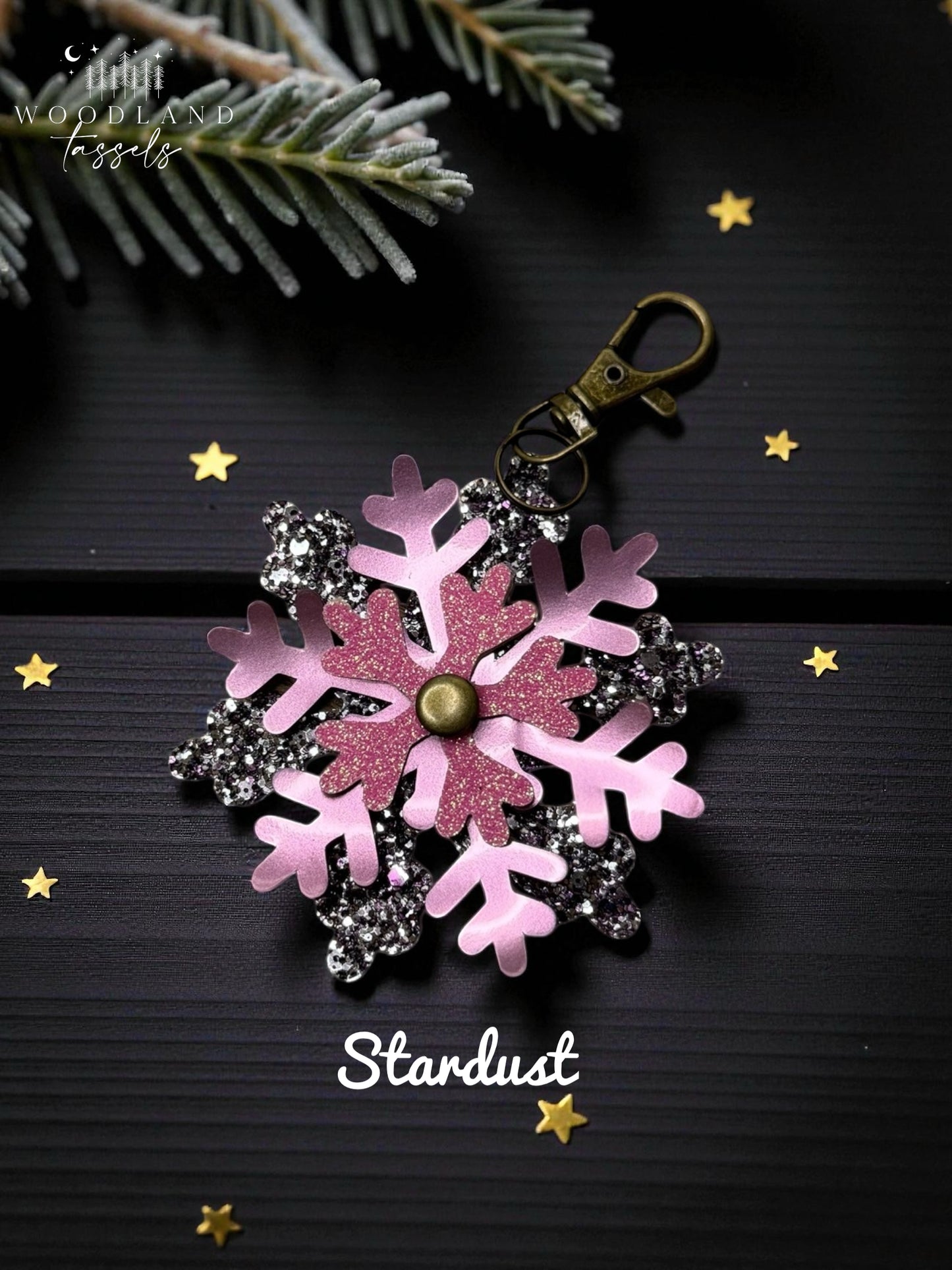 Snowflake Leather Purse Charm