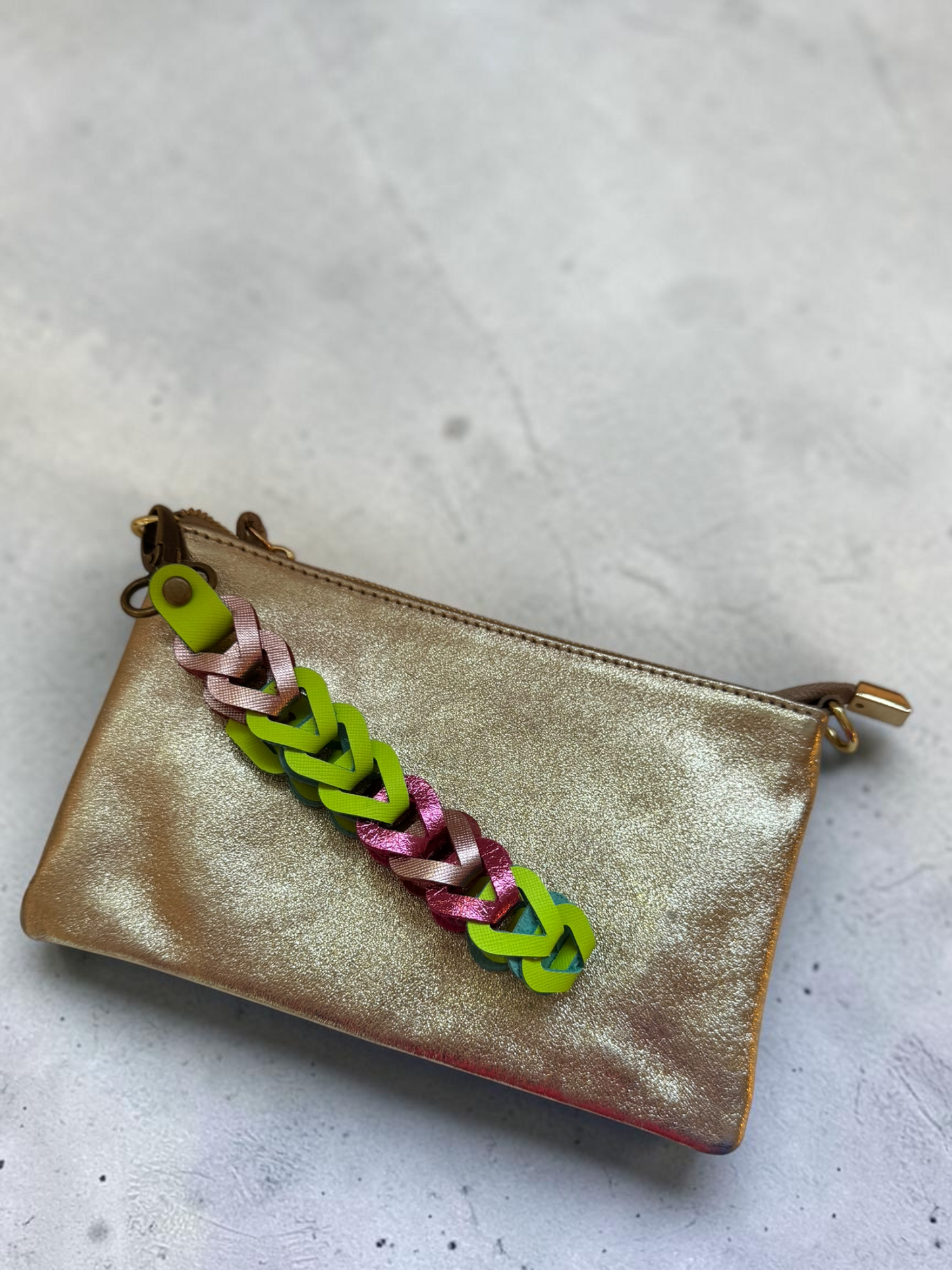 Woodland Link Leather Chain Wristlet
