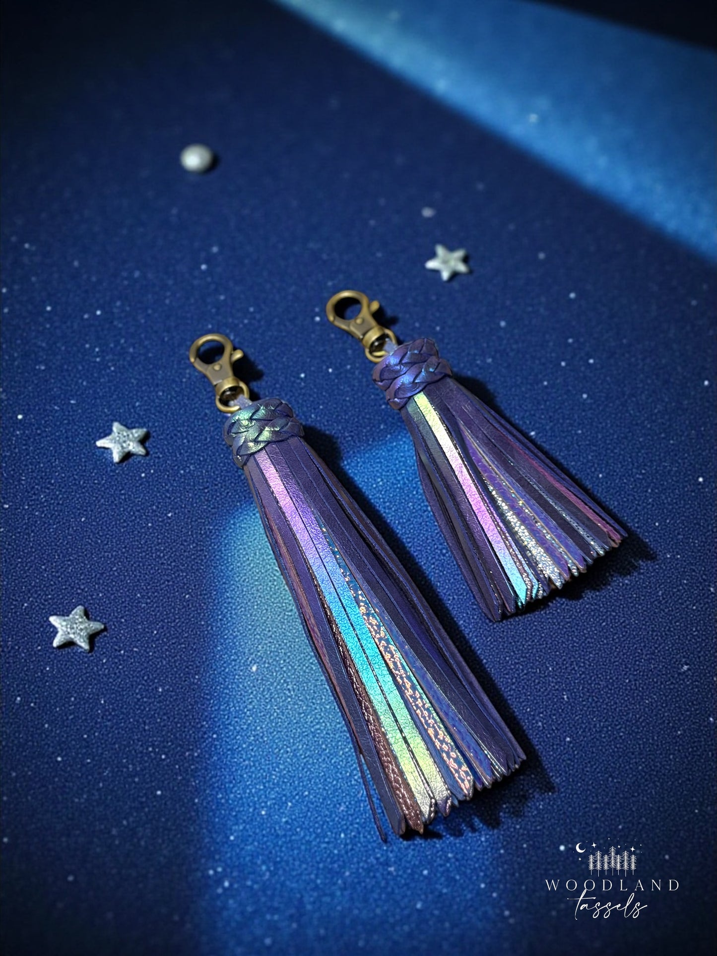 Aurora Leather Tassel Purse Charm