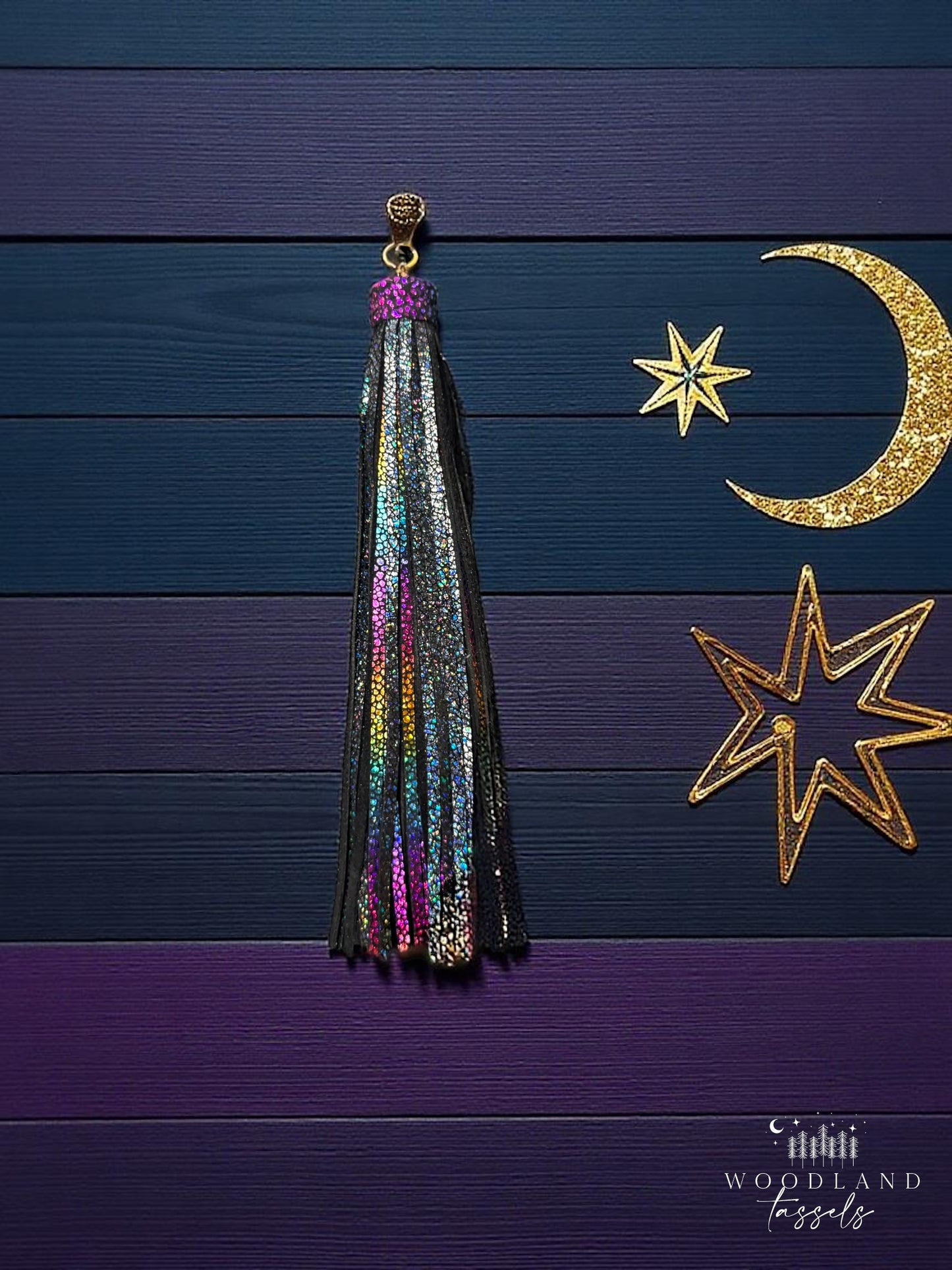 Dark Rainbow Queen Leather Tassel