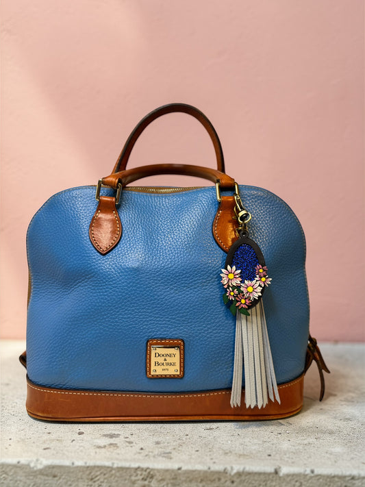 Daisy Cameo Leather Purse Charms