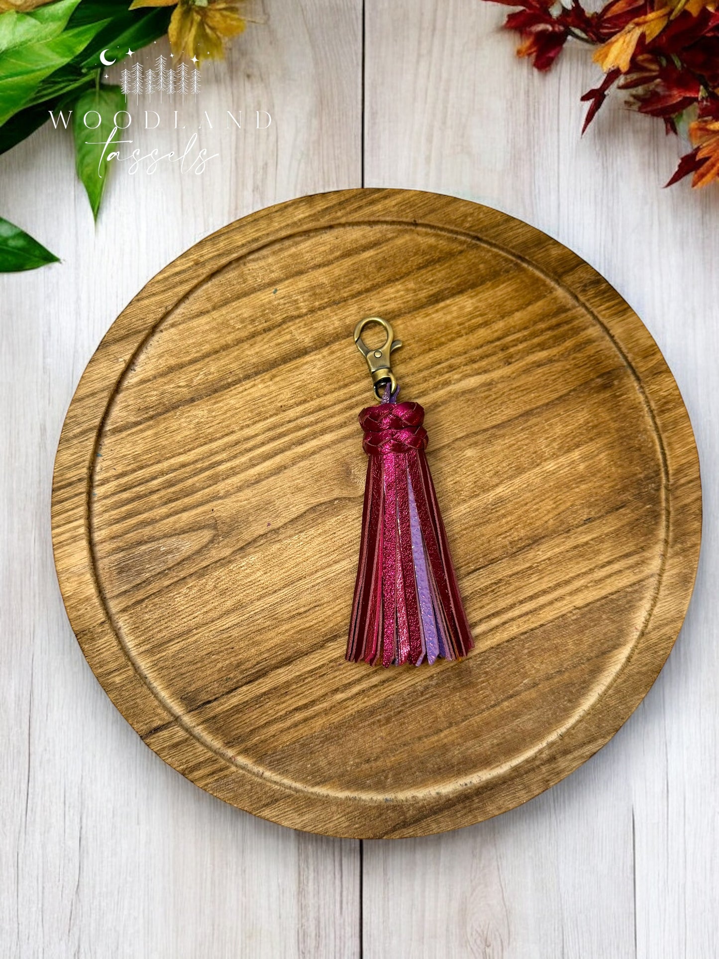 Boysenberry Unicorn Leather Tassel