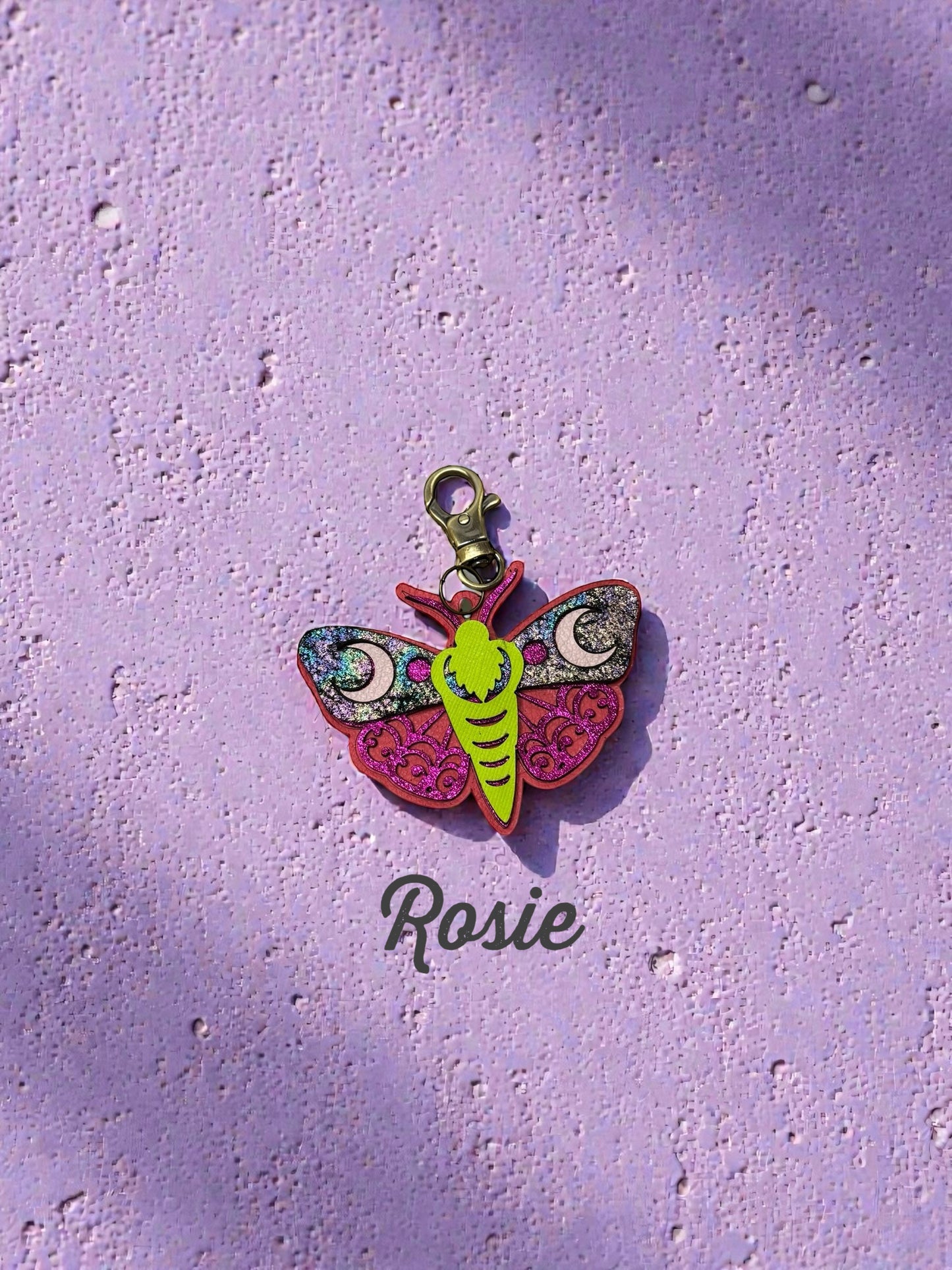 Luna Moth Leather Bag Charms