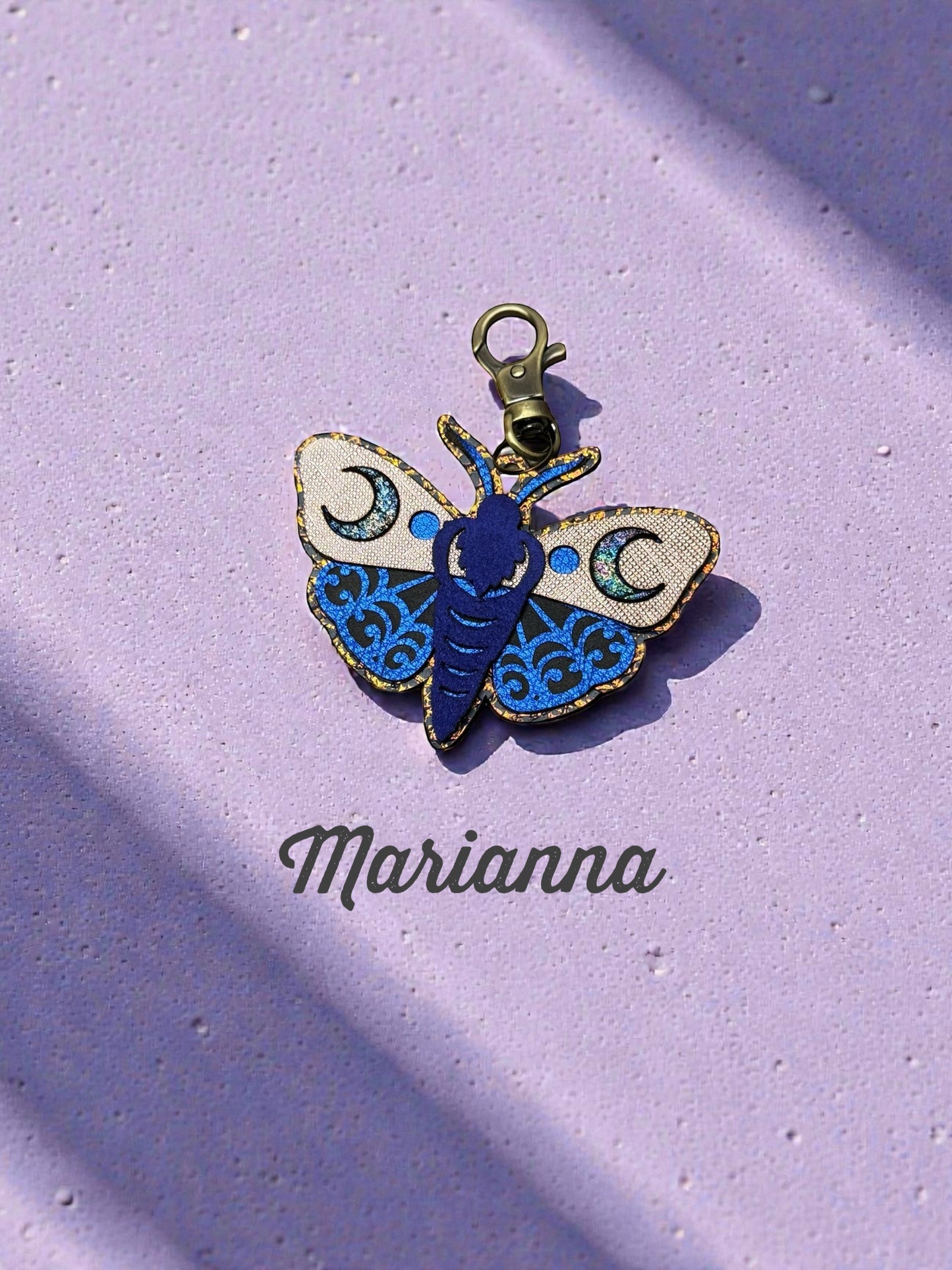 Luna Moth Leather Bag Charms