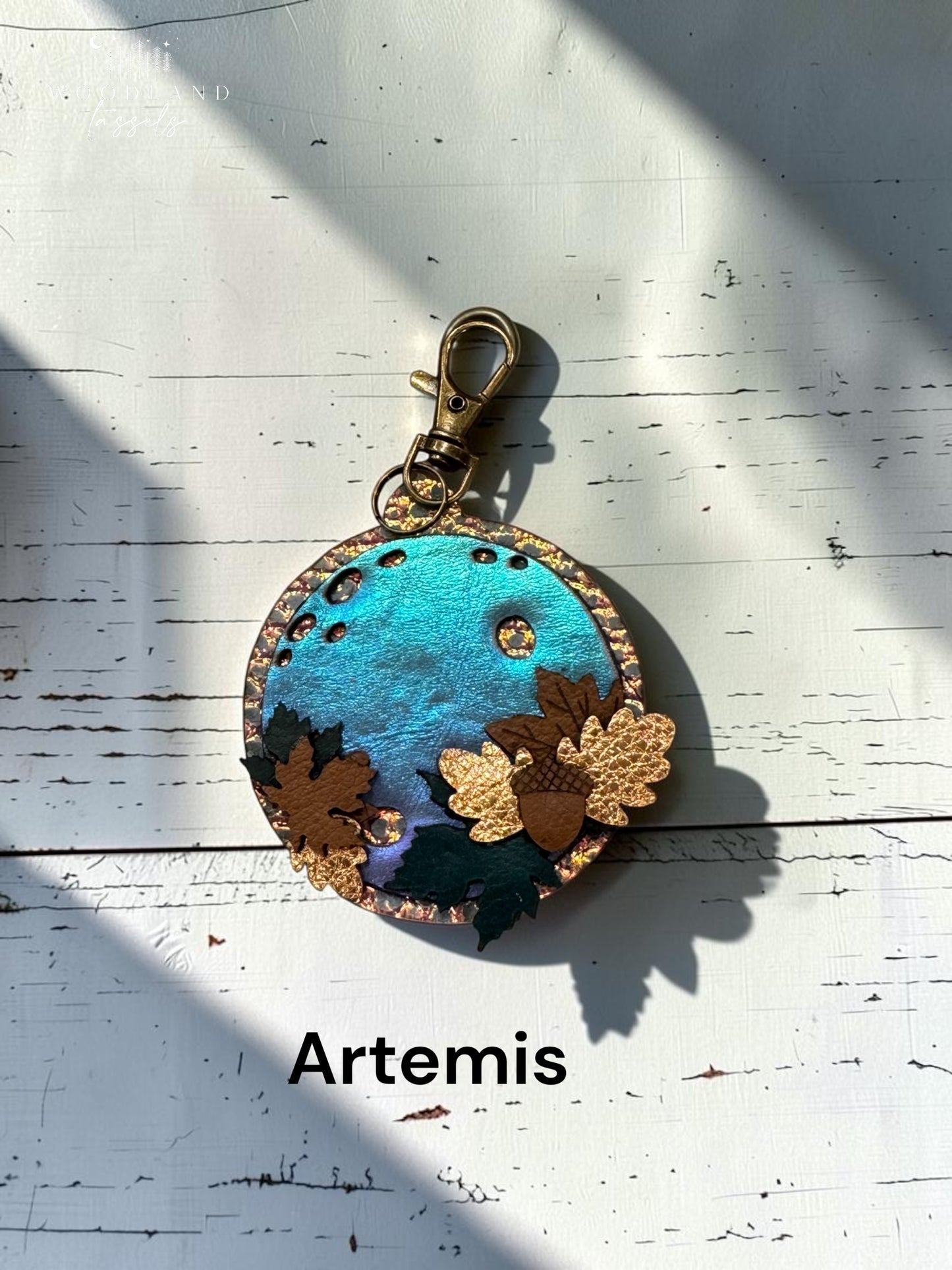 Harvest Moon Leather Bag Charm