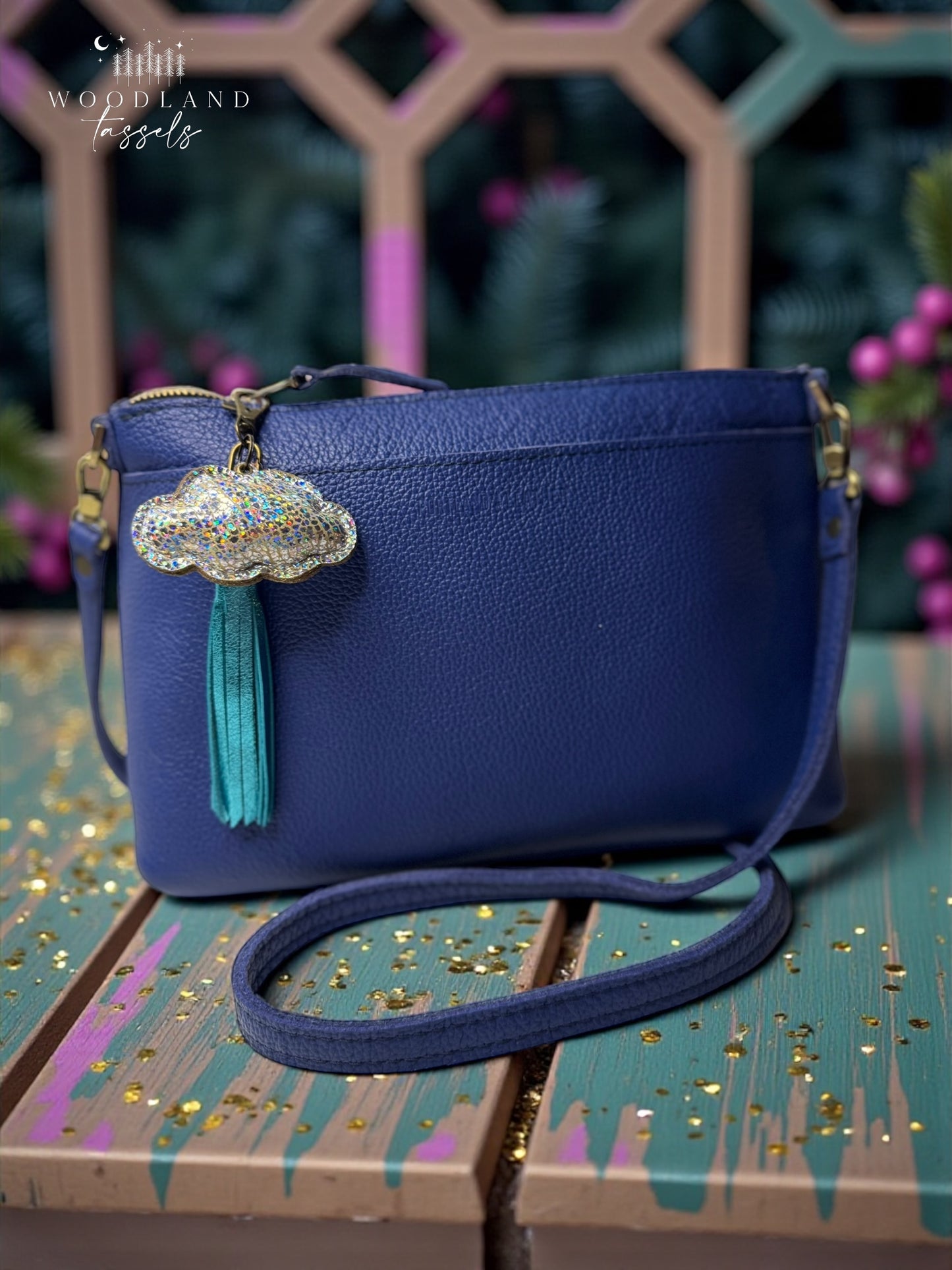 Happy Little Cloud Set- Leather Cloud Charm and Duo Tassel