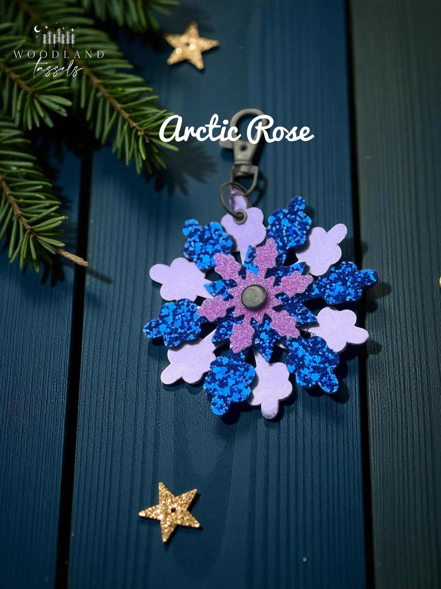 Snowflake Leather Purse Charm