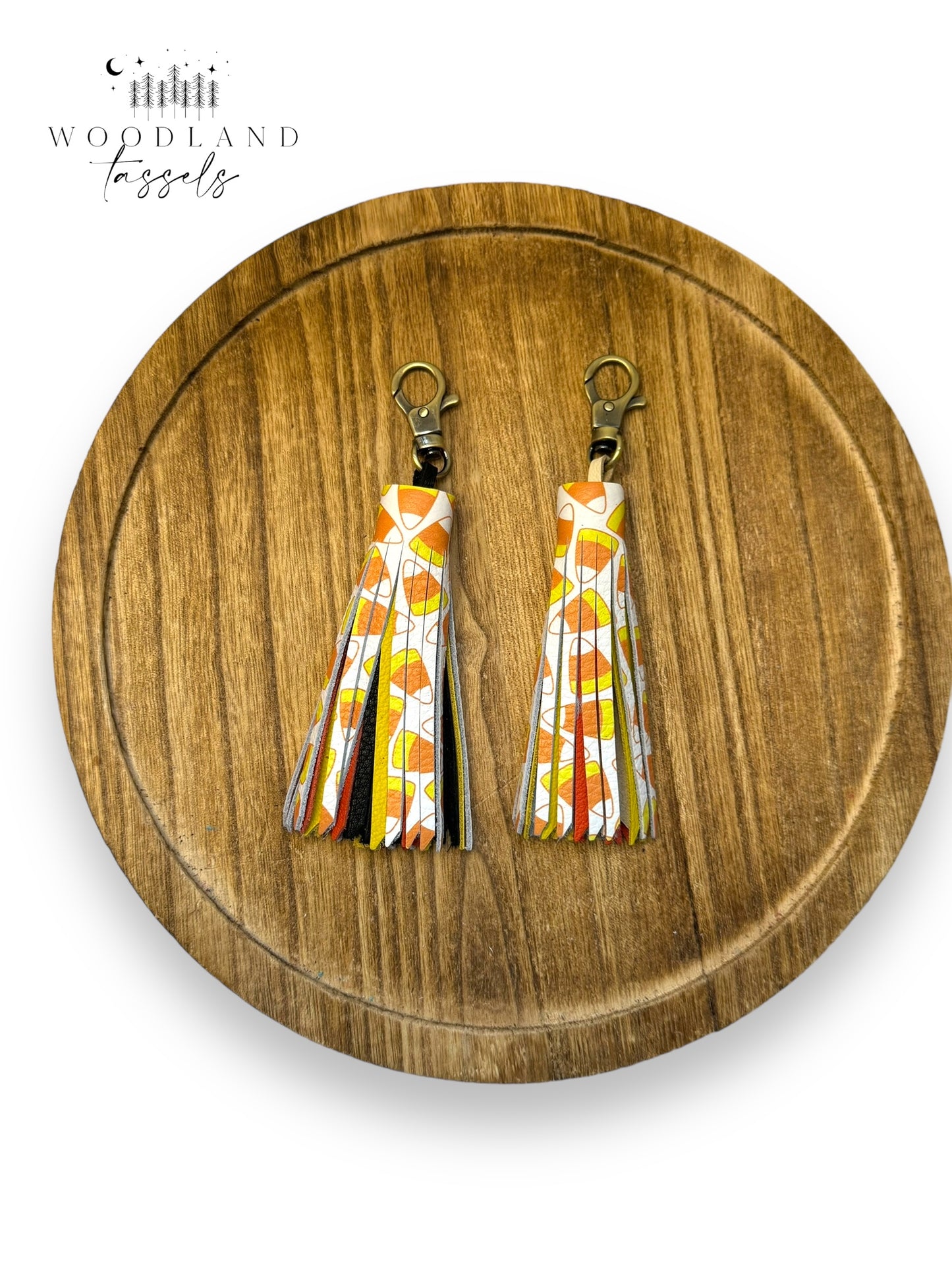 Candy Corn Leather Tassel