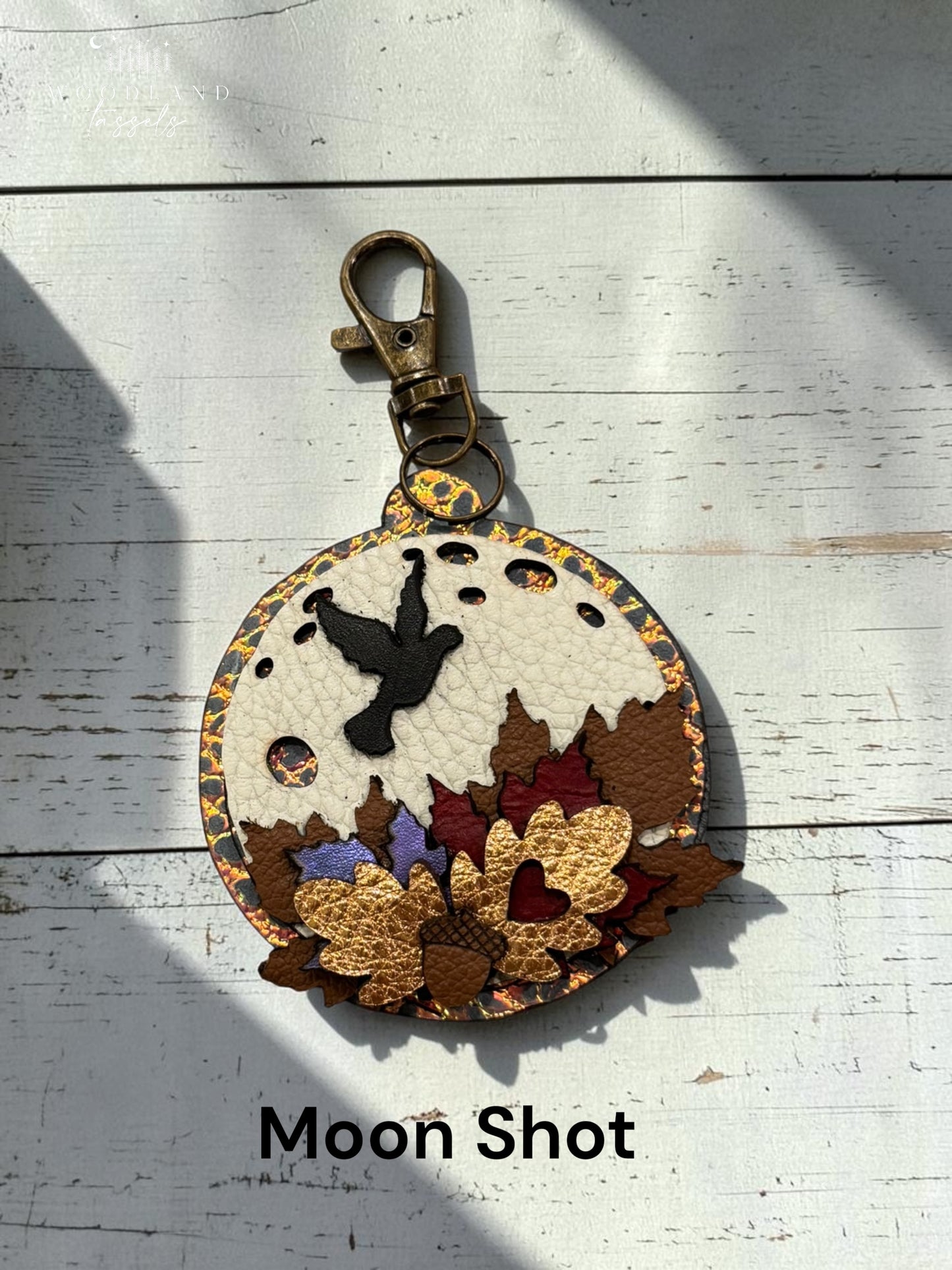 Harvest Moon Leather Bag Charm