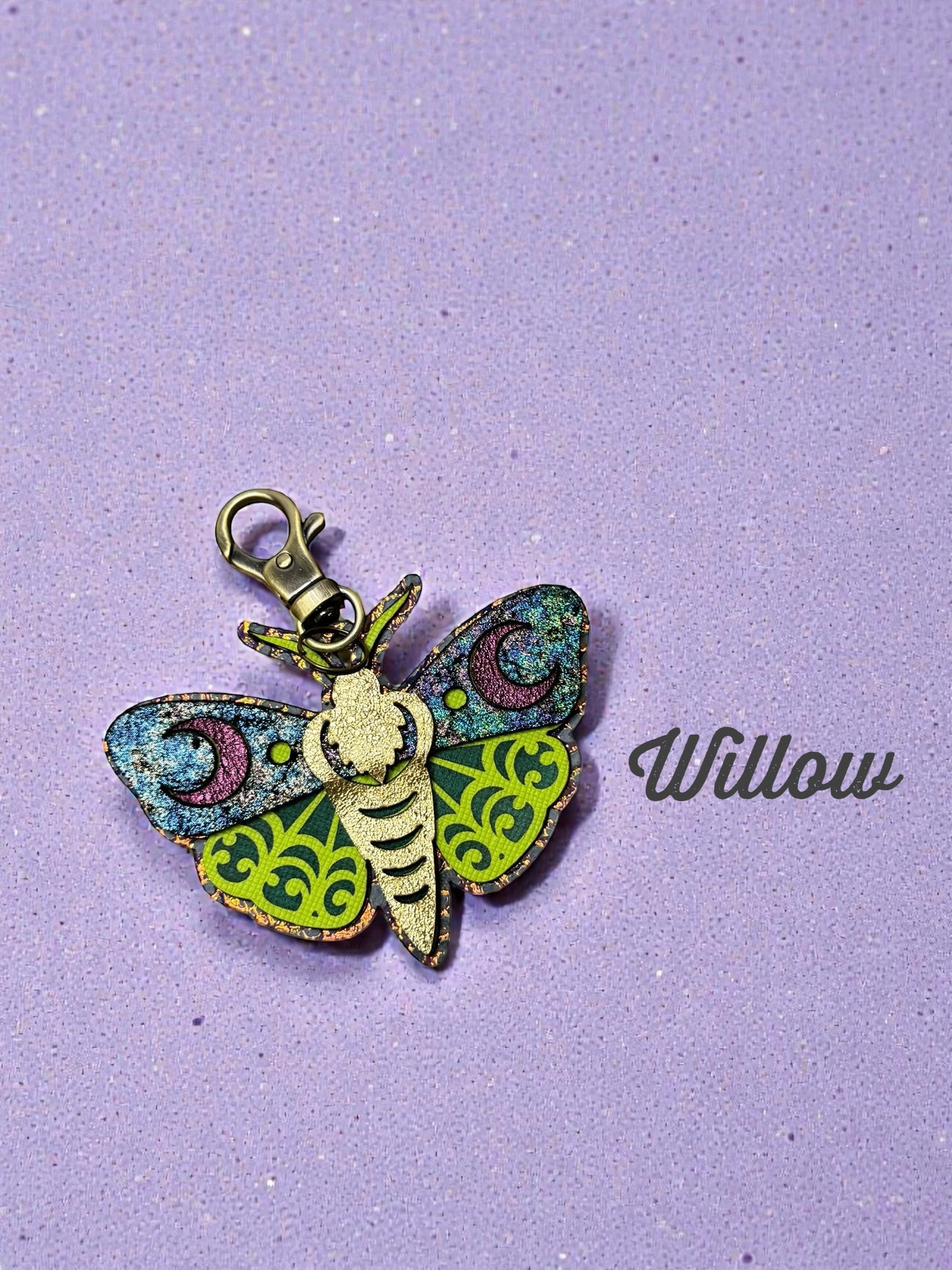 Luna Moth Leather Bag Charms