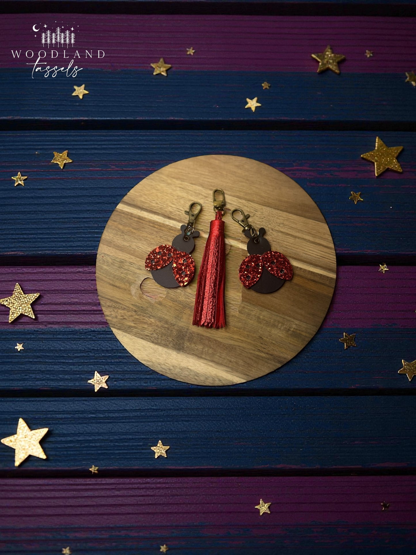 Ladybug Leather Purse Charms