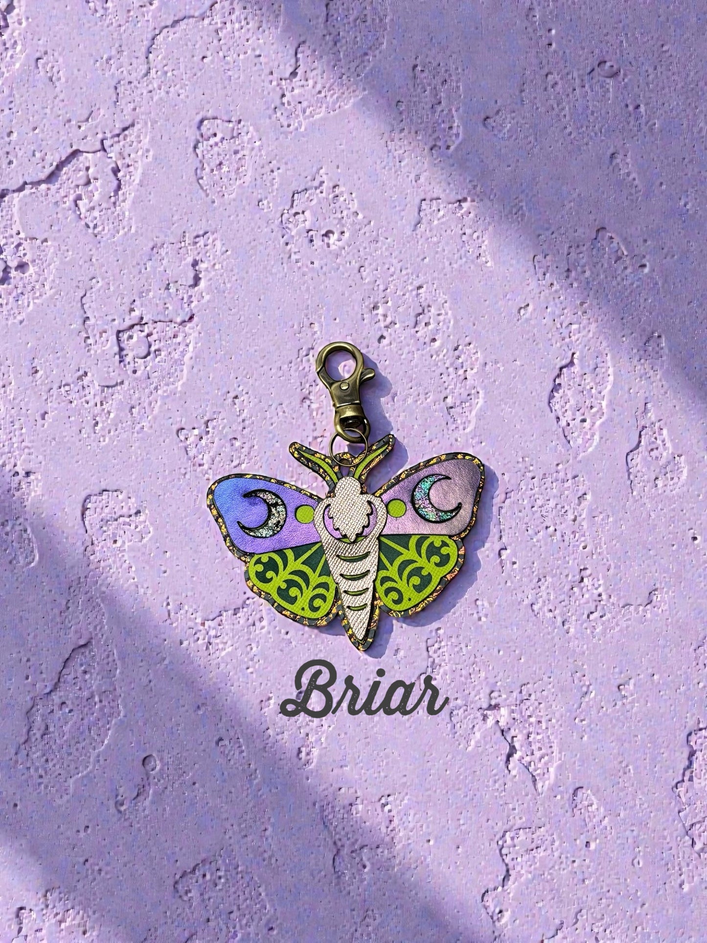Luna Moth Leather Bag Charms