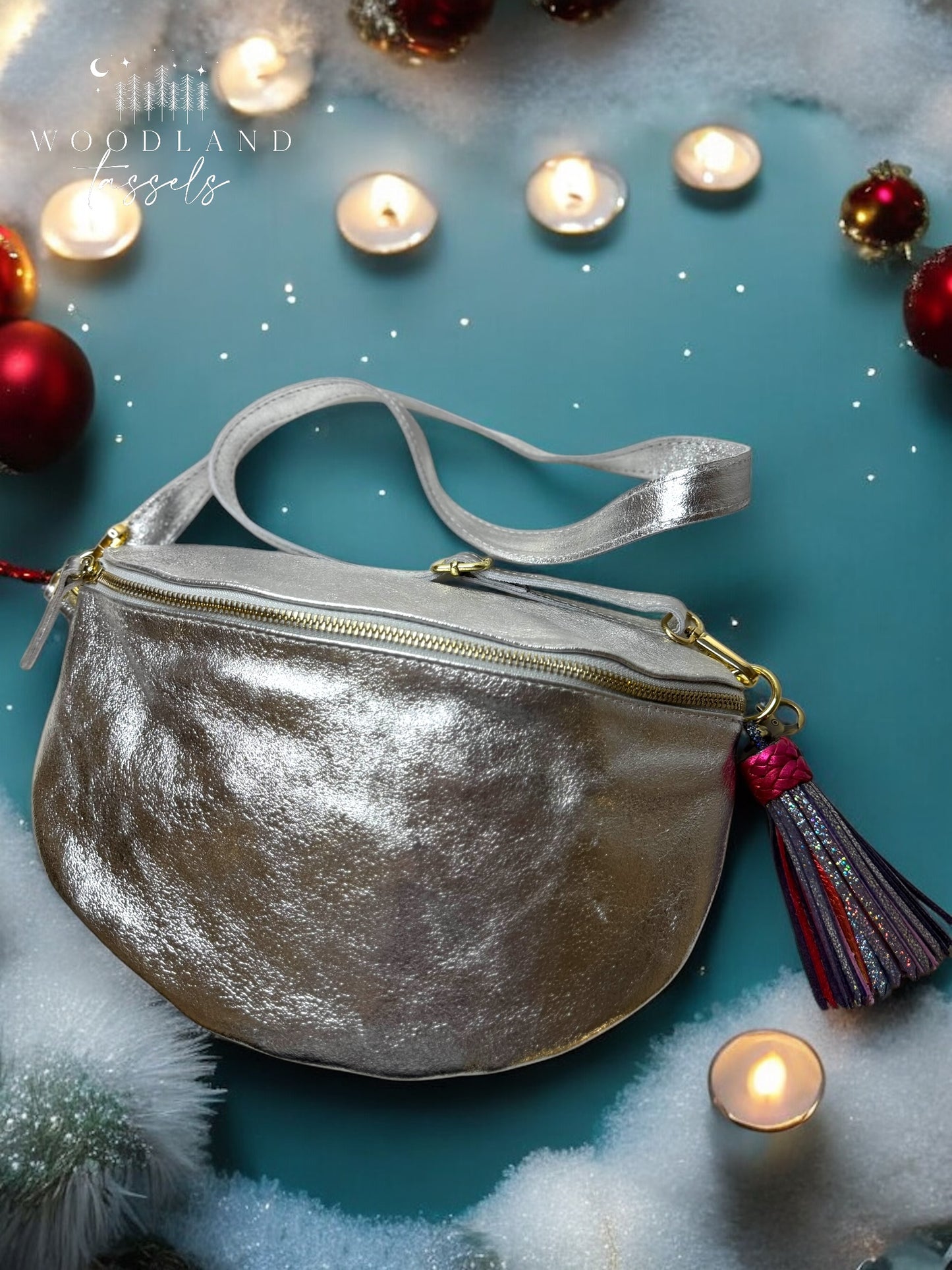 Vera Leather Metallic Sling Bag