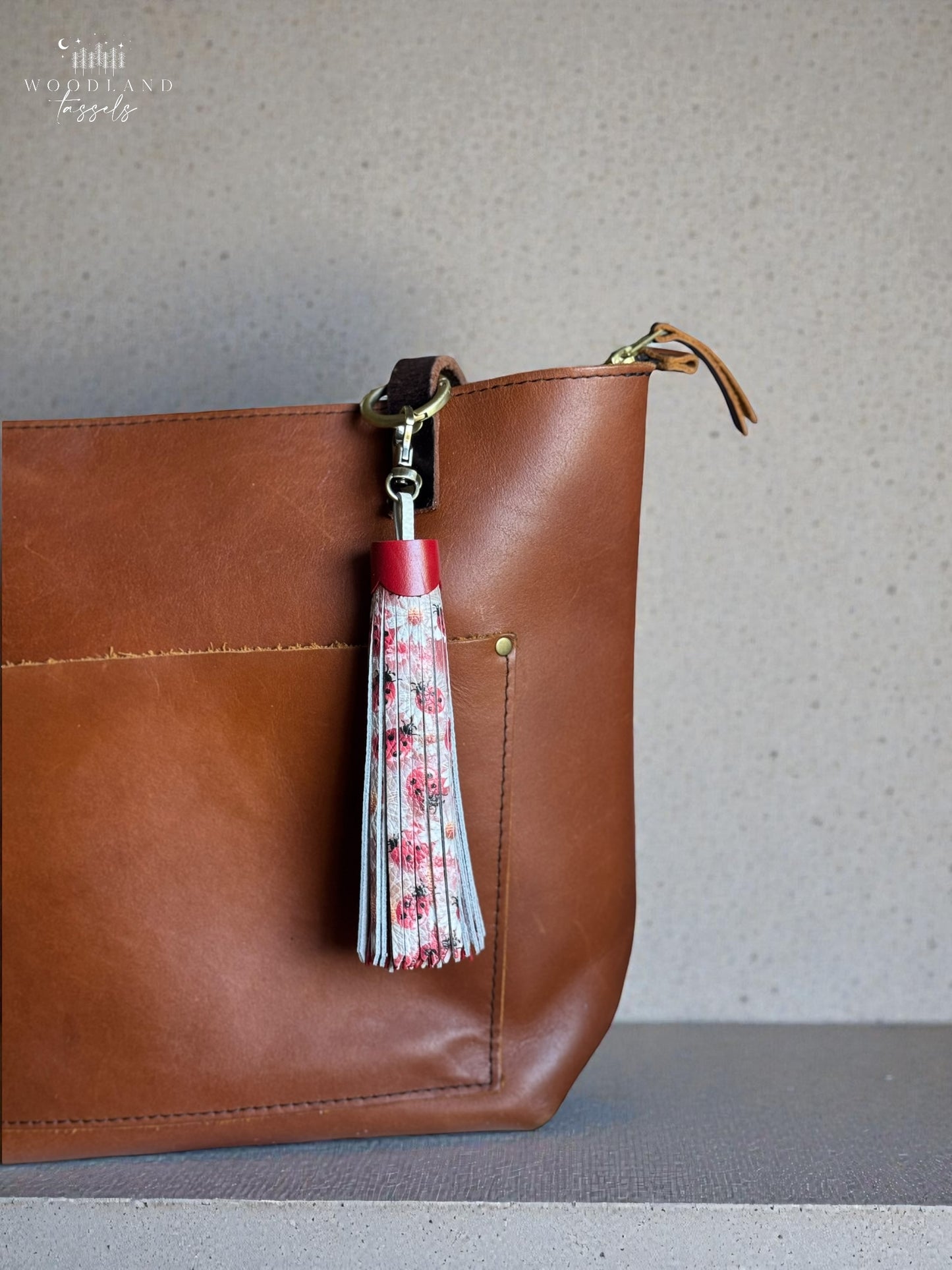 Ladybug Leather Tassel