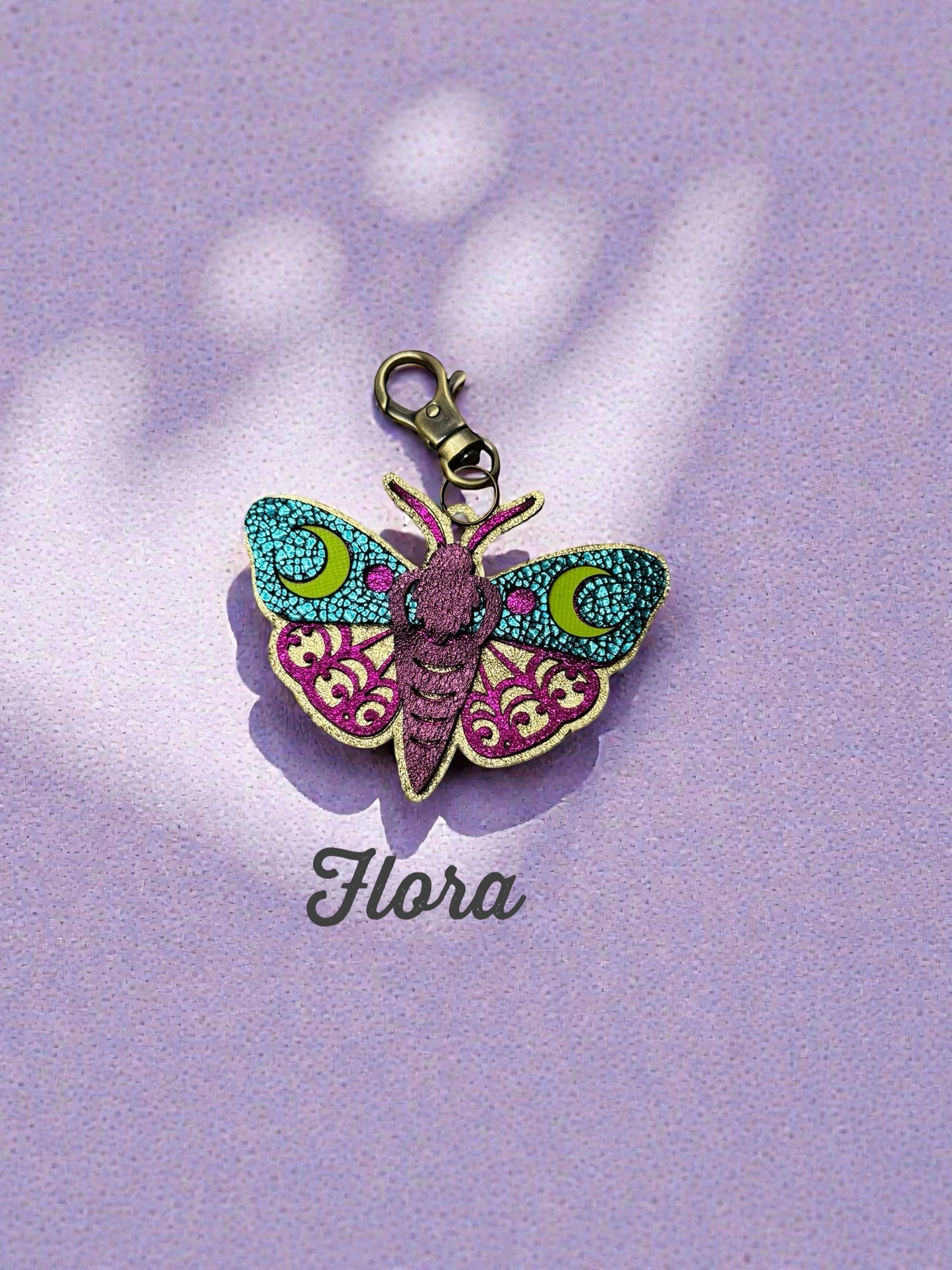 Luna Moth Leather Bag Charms