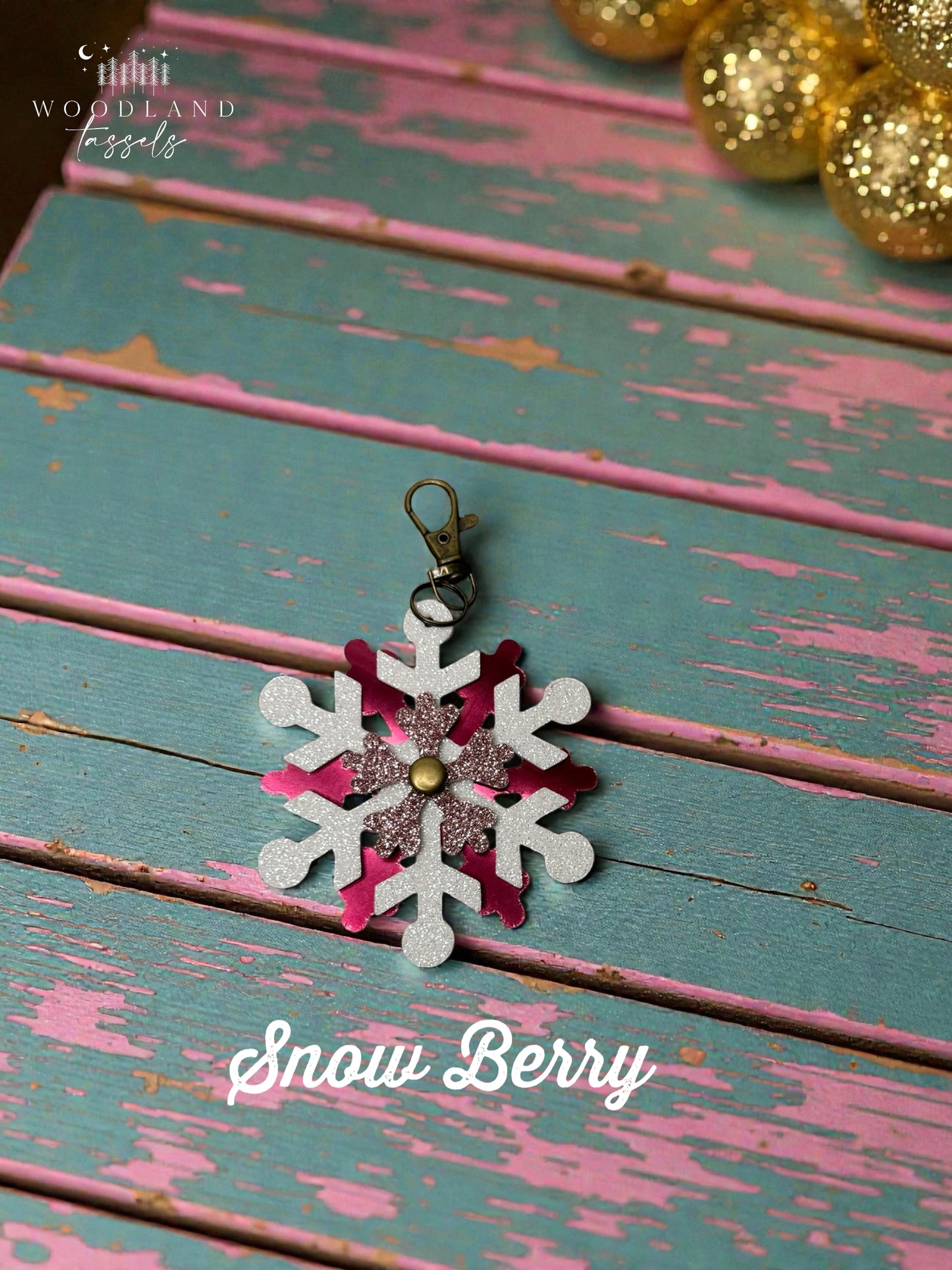 Snowflake Leather Bag Charm
