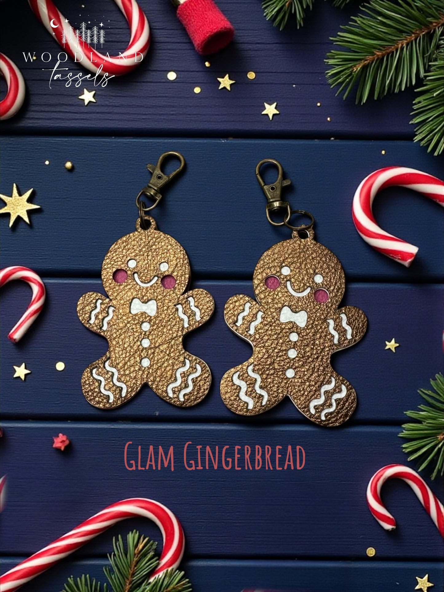 Gingerbread Leather Purse Charm