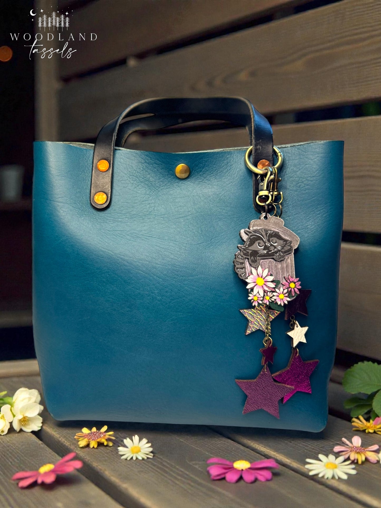 Classy Raccoon Leather Bag Charm