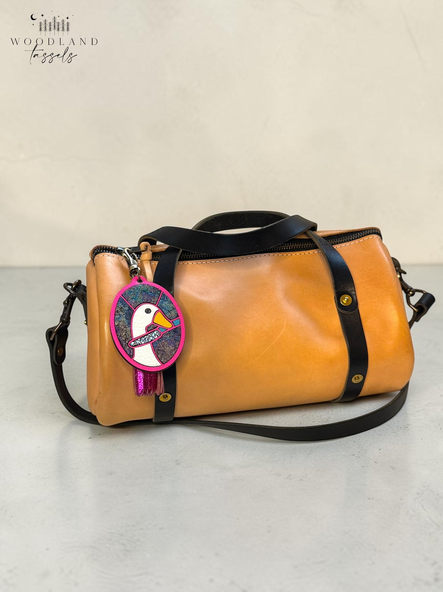 Serious Goose Leather Bag Charm
