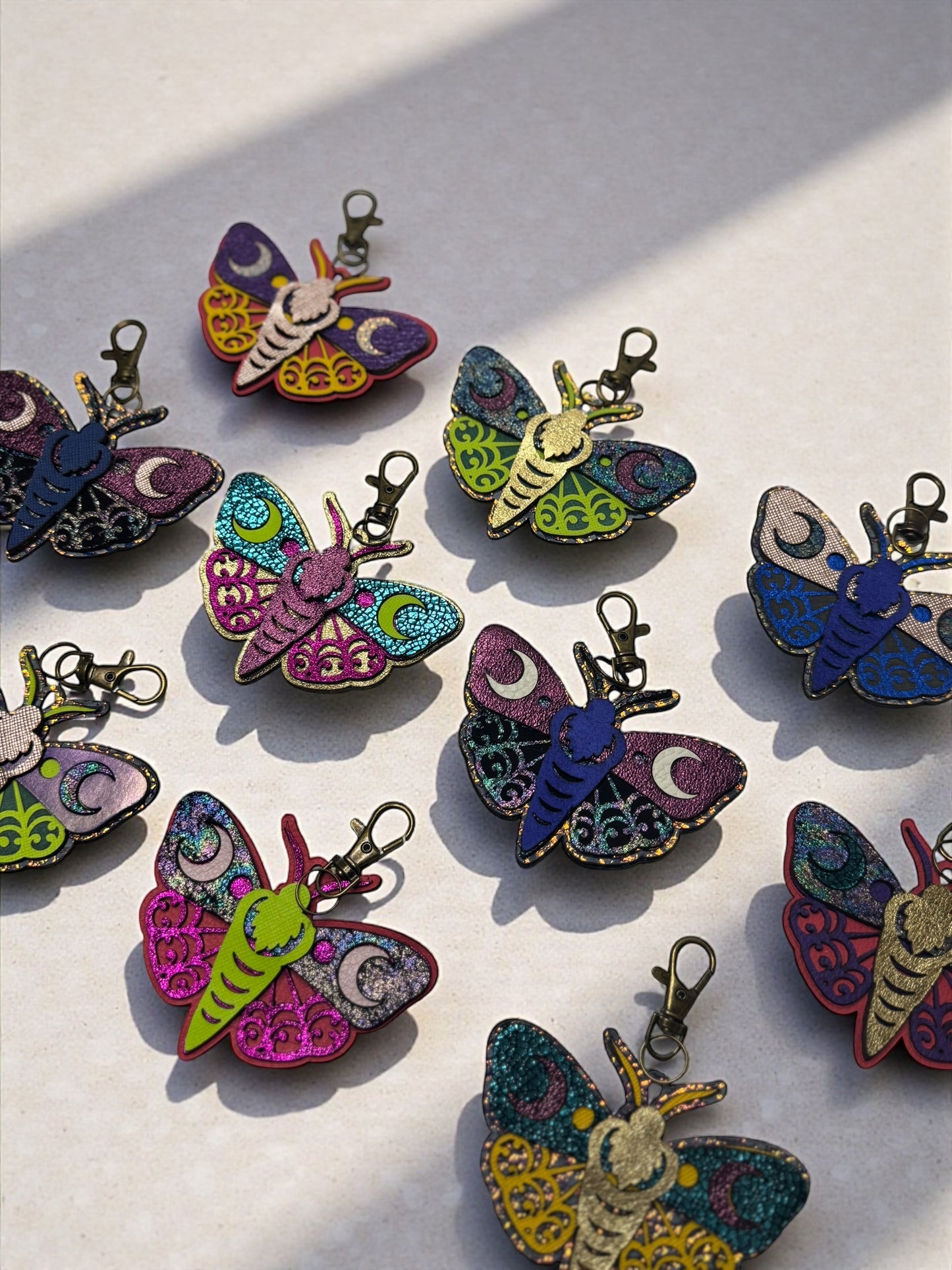 Luna Moth Leather Bag Charms
