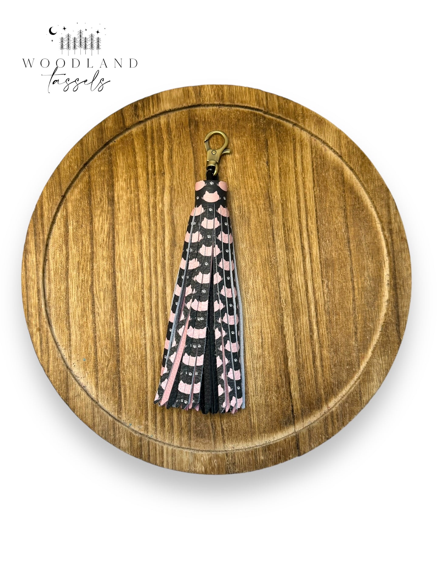 Pink Kitty Leather Tassel