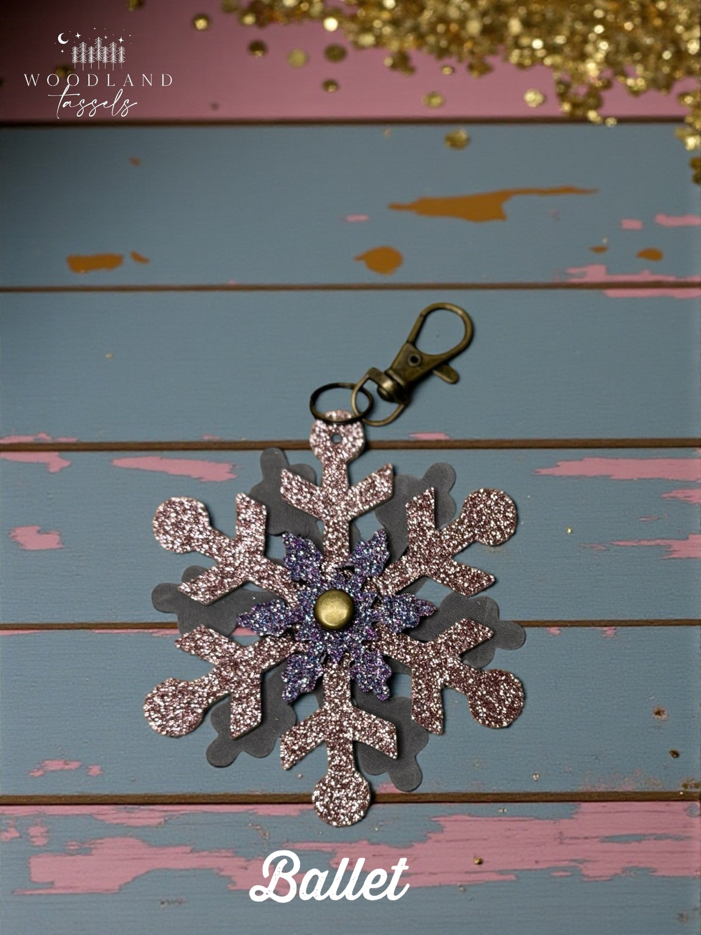Snowflake Leather Bag Charm