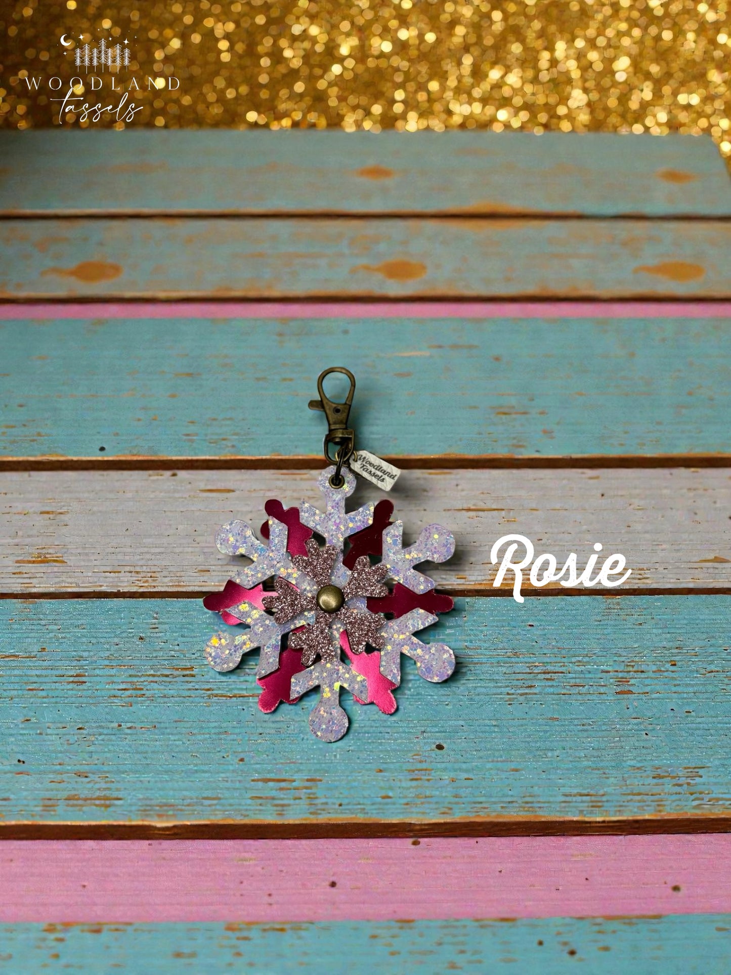 Snowflake Leather Bag Charm