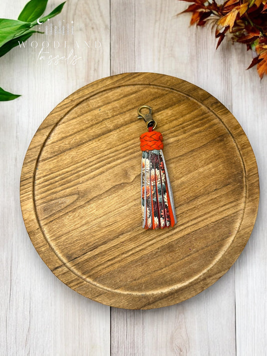 Autumn Floral Leather Tassel