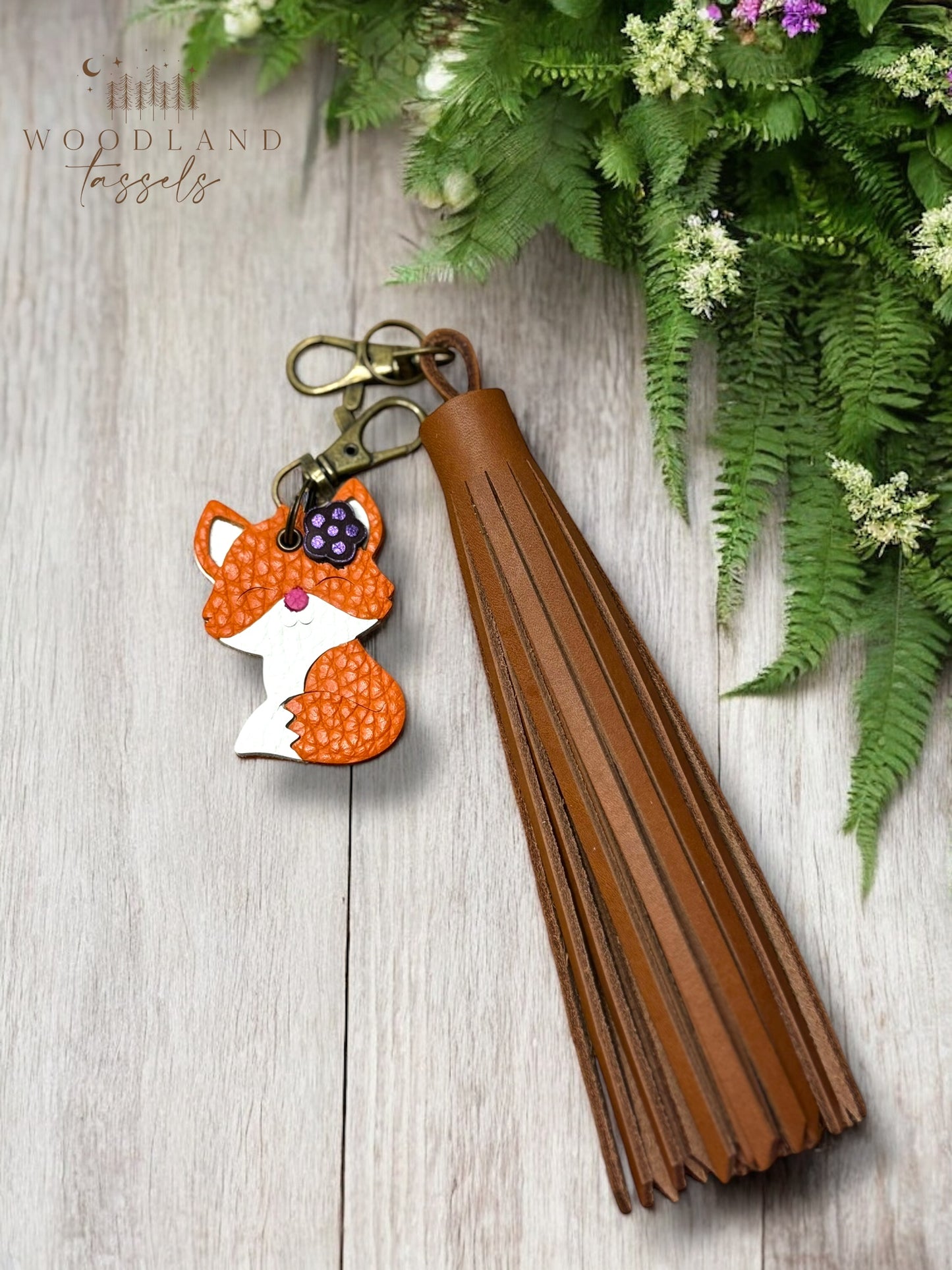 Fox Leather Purse Charm