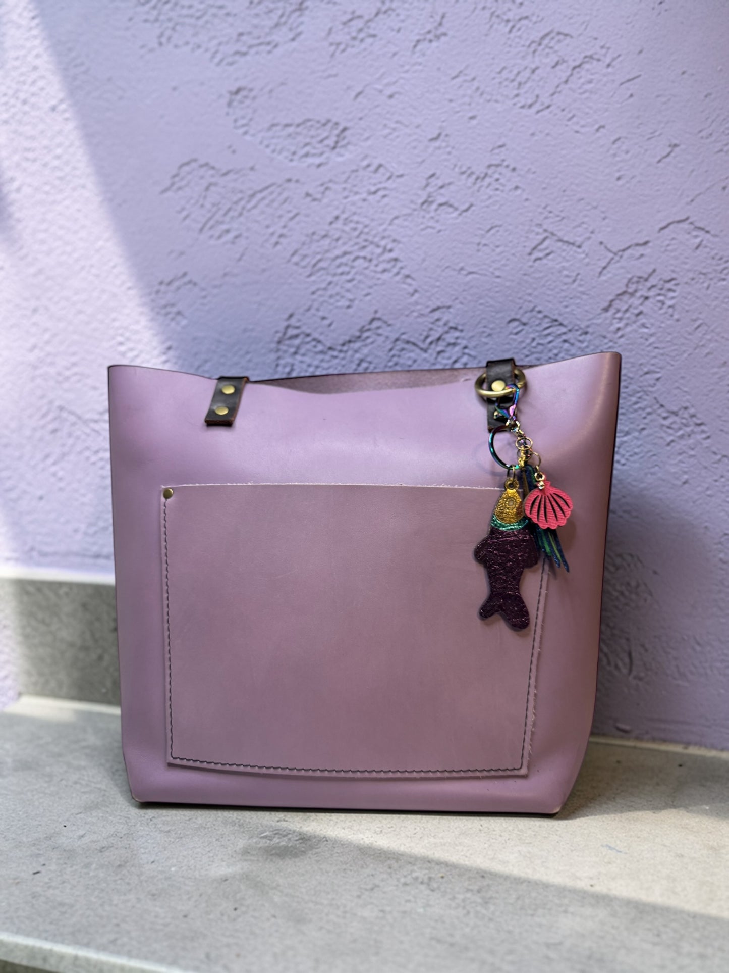 Fancy Fish Leather Bag Charm