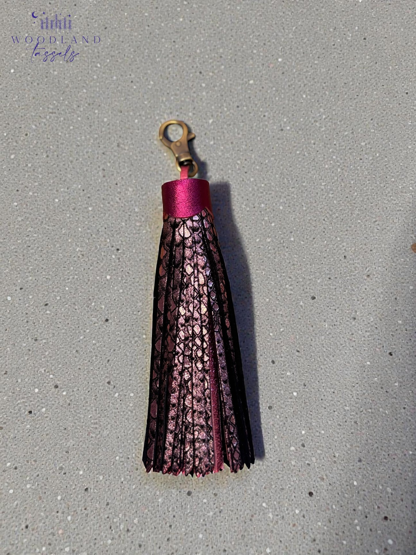 Python Rose Leather Tassel