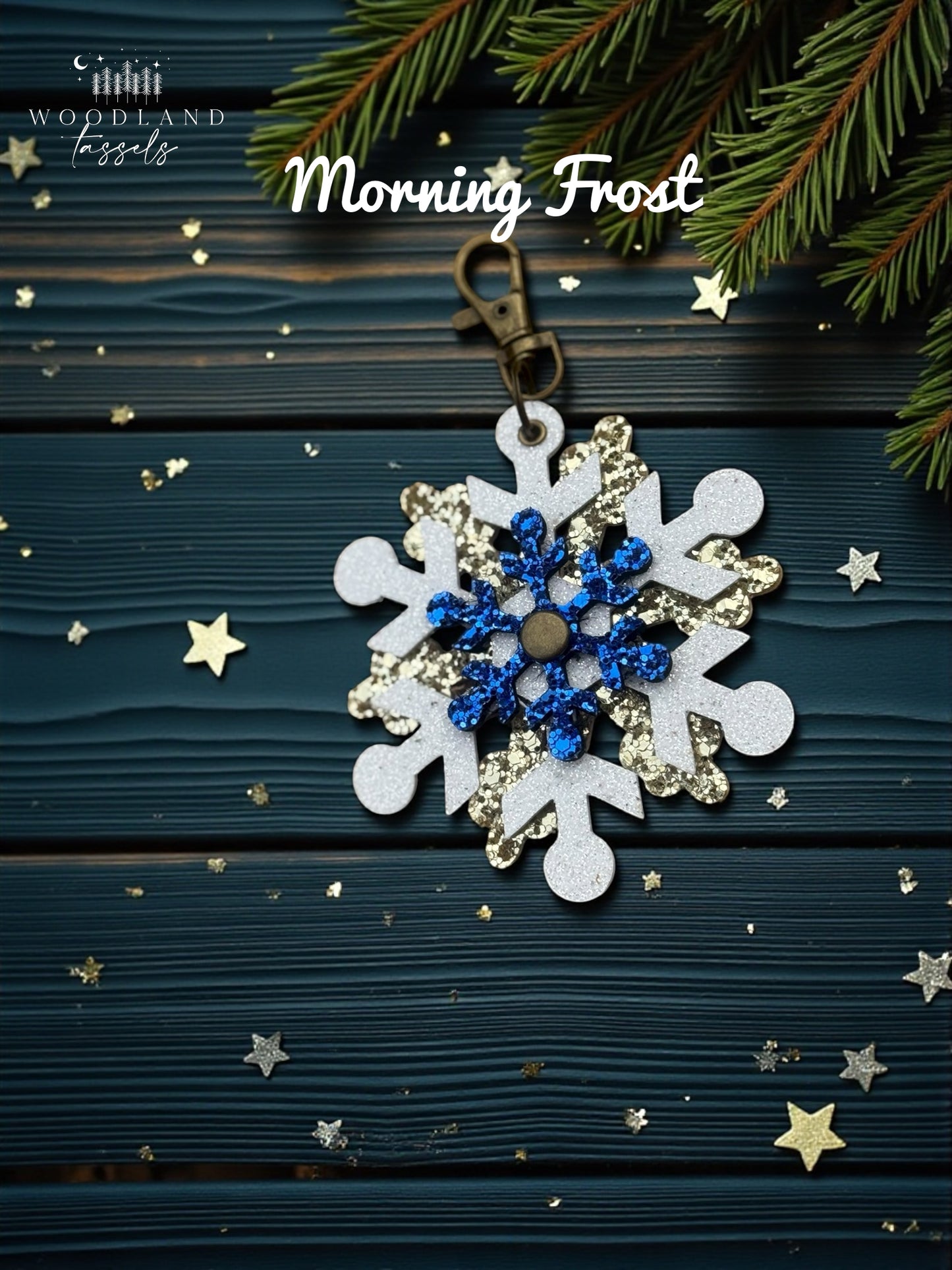 Snowflake Leather Purse Charm