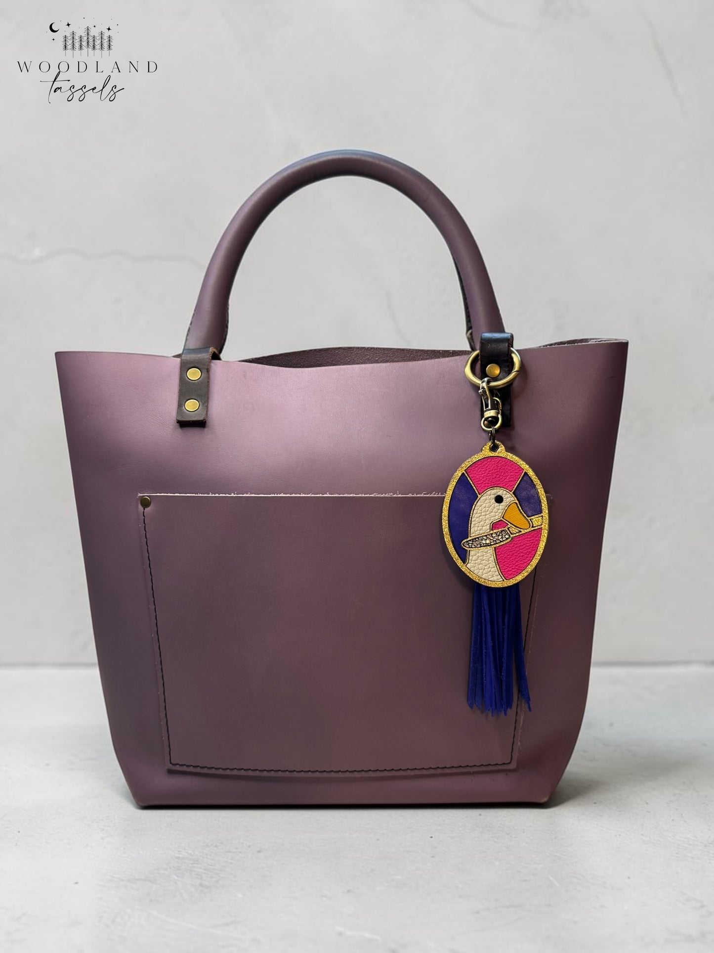 Serious Goose Leather Bag Charm