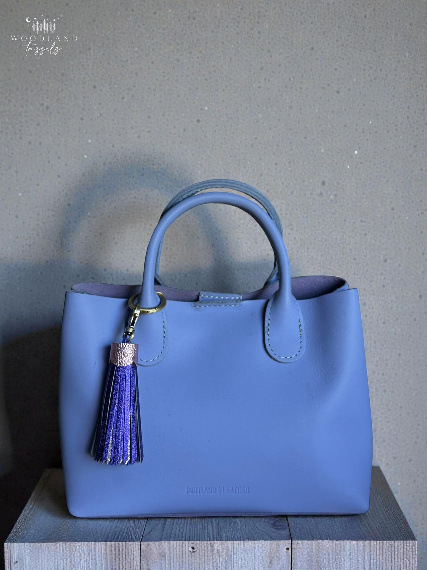 Amethyst Leather Tassel