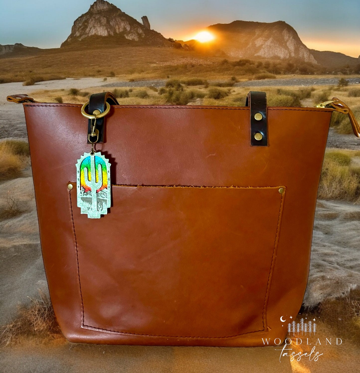 Desert Leather Purse Charm