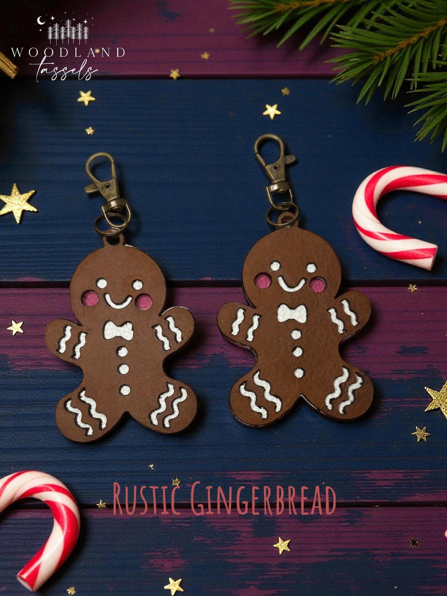Gingerbread Leather Purse Charm