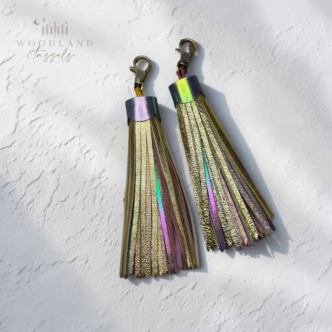 Sunrise Leather Tassel | Bag Charm