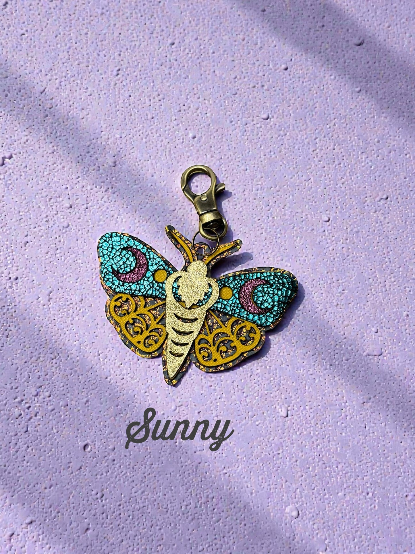 Luna Moth Leather Bag Charms