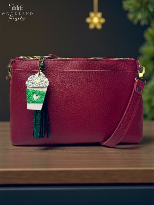 Latte Leather Purse Charm