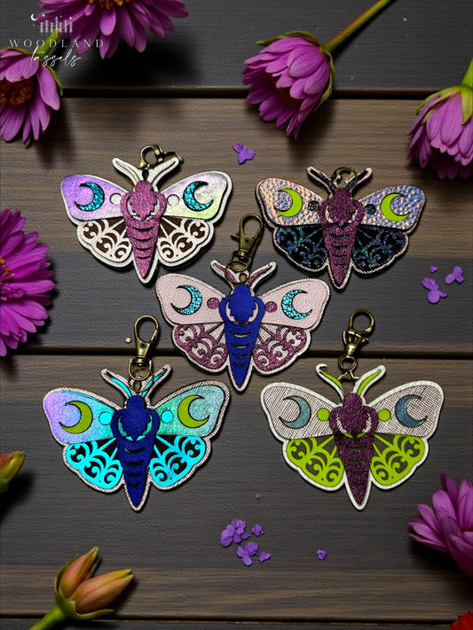 Luna Moth Leather Bag Charm
