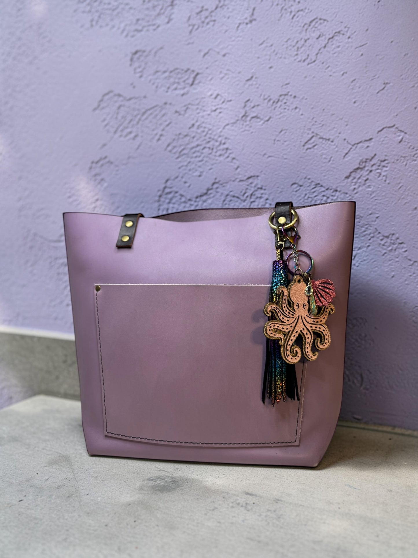 Octopus Leather Bag Charm