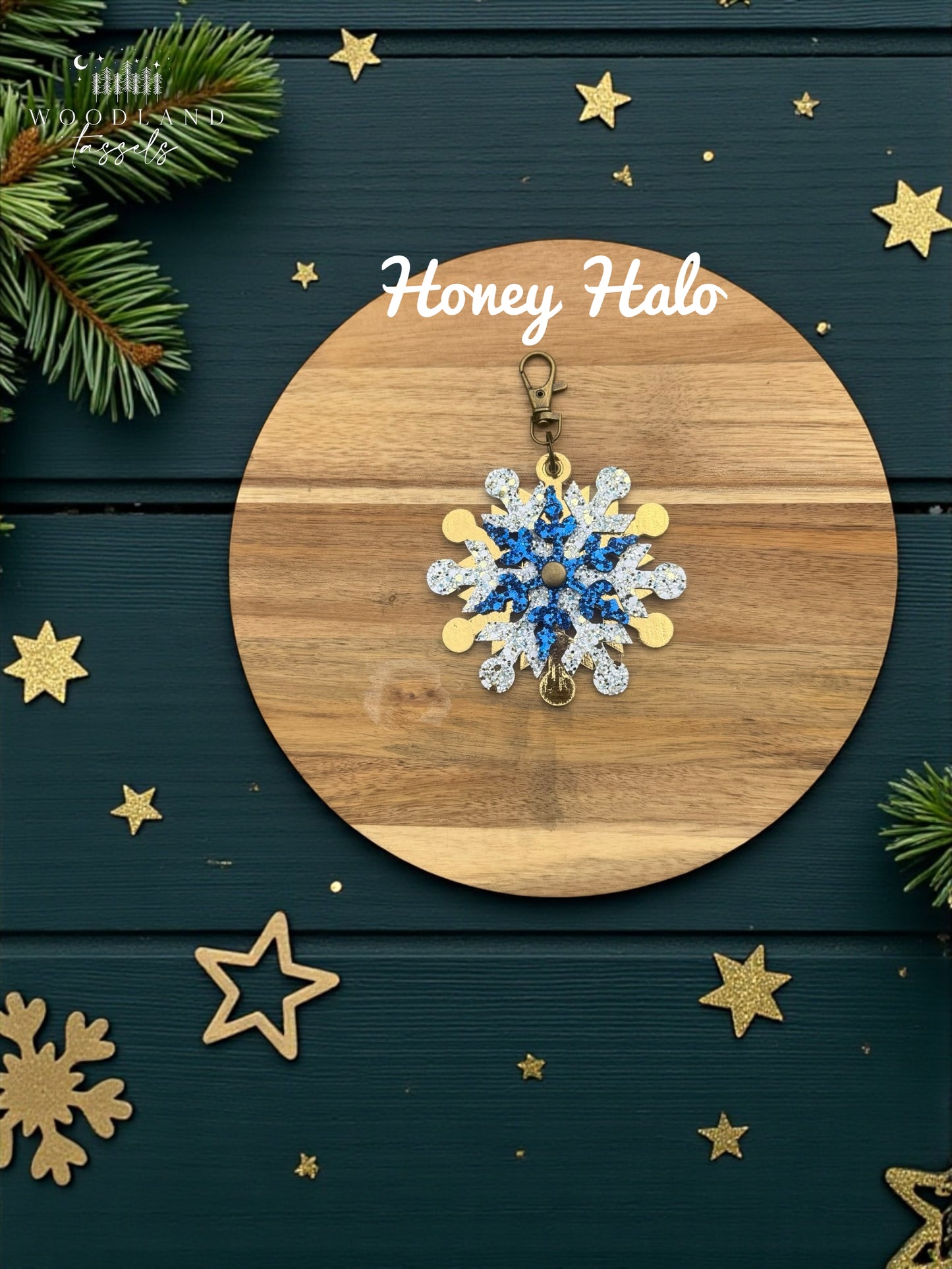 Snowflake Leather Purse Charm