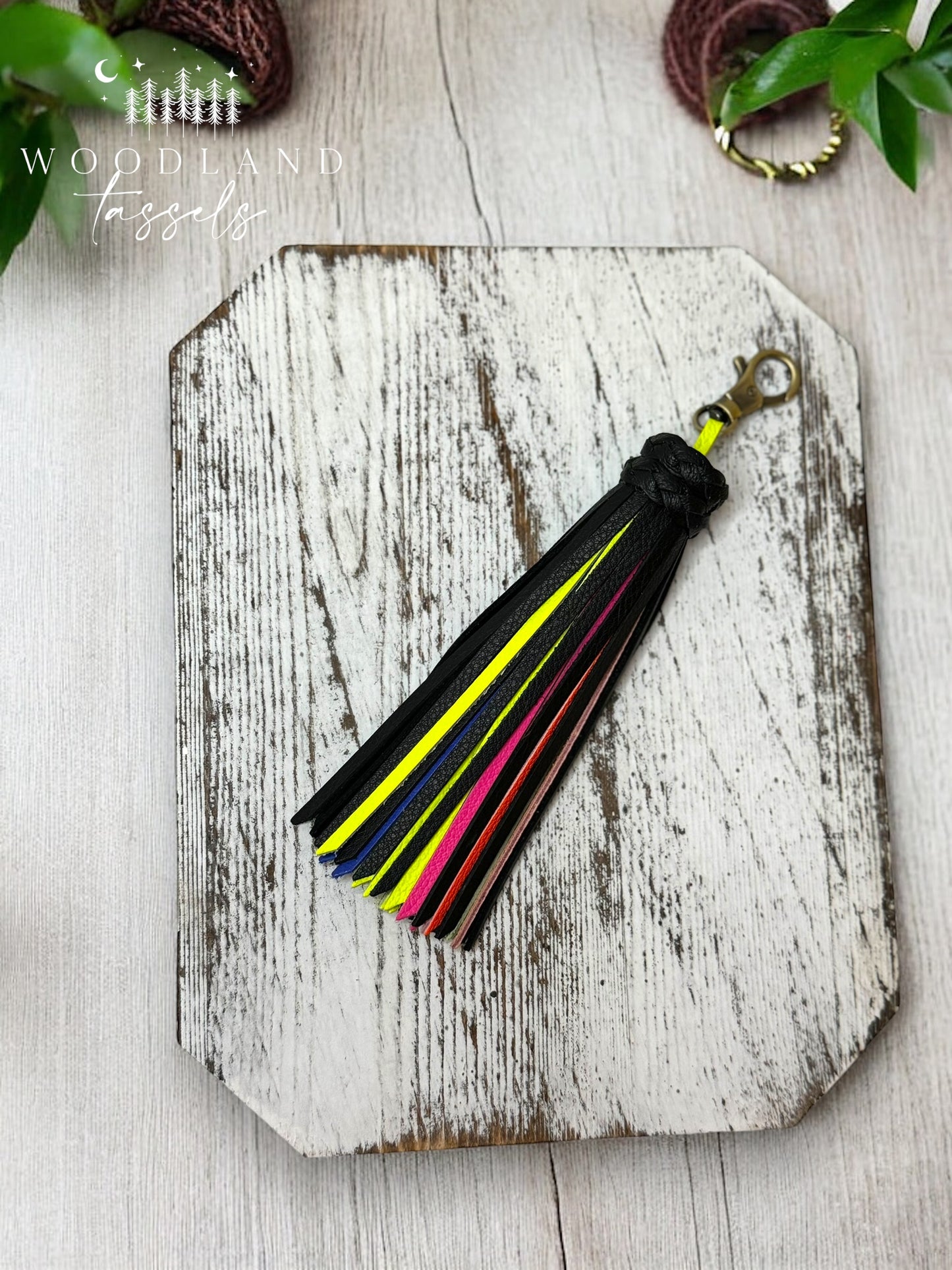 Neon Leather Tassel