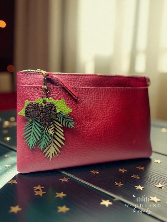 Douglas Fir Leather Purse Charm
